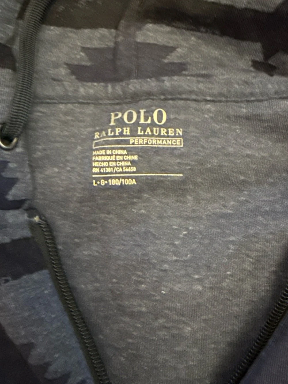 Polo by Ralph Lauren Navy Aztec-Pattern Zip Hoodie